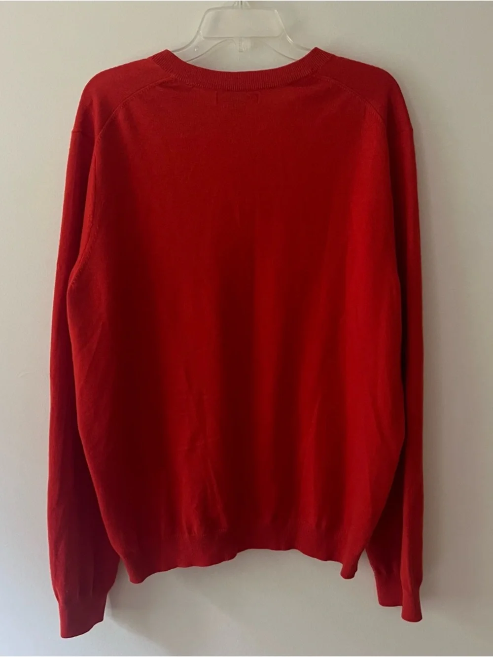 Men's Banana Republic V-Neck Sweater Extra Fine Merino Wool XL Orange